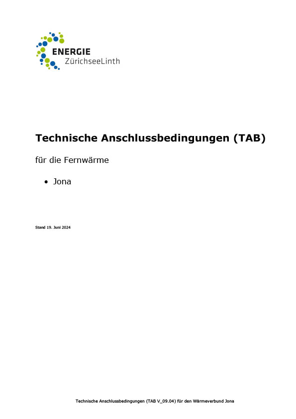 EZL Technische Anschlussbedingungen für Fernwärme Jona