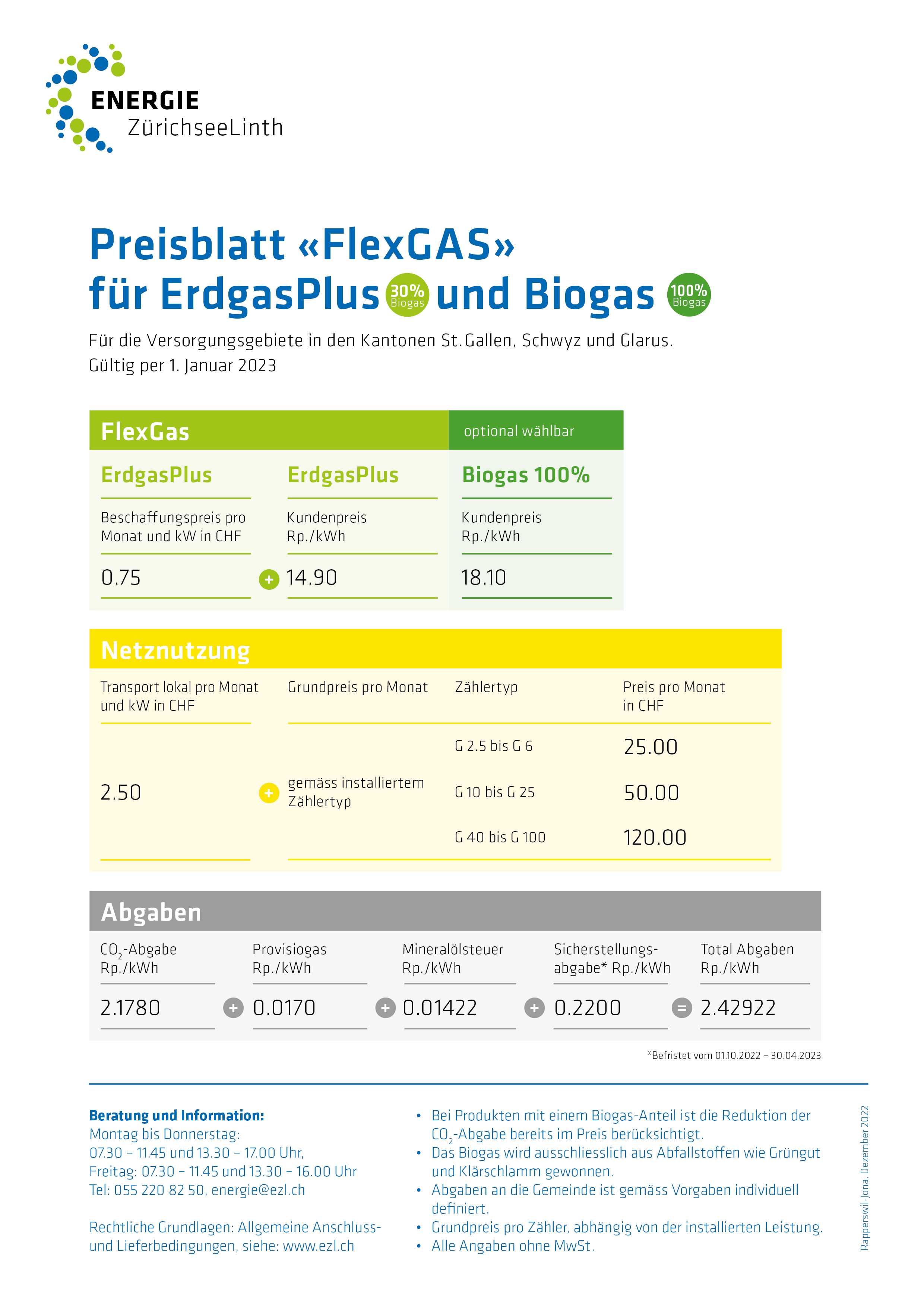 Preisblatt FlexGAS für ErdgasPlus ab102022
